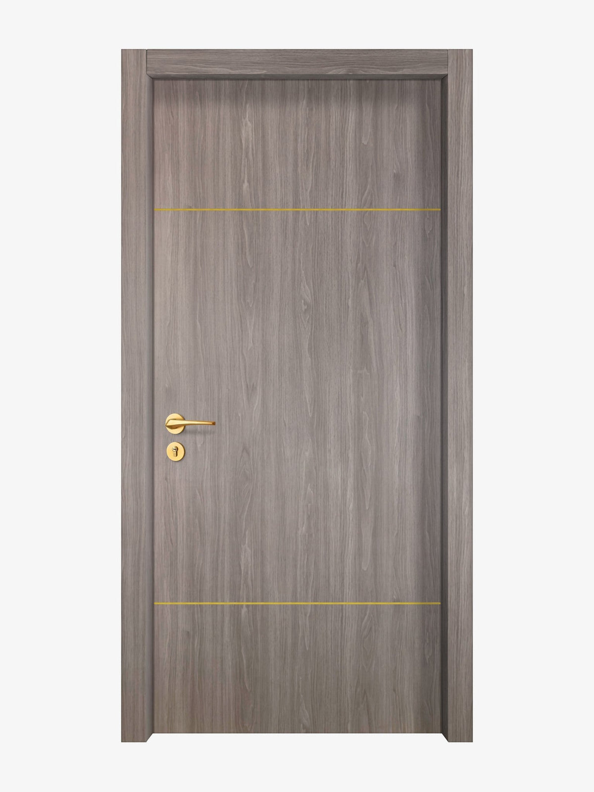 Arctic Ash Interior Door Slab - Elevar 2W Concave Design in Solar Gold epoxy