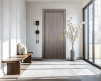 Arctic Ash Interior Door Slab - Elevar 2N Concave Design in Solar Gold epoxy, detail view