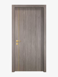 Arctic Ash Interior Door Slab - Aliyah 1L Concave Design in Solar Gold epoxy
