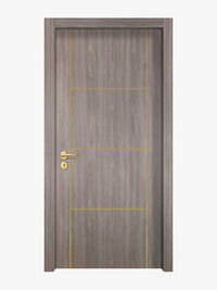 Arctic Ash Interior Door Slab - Scala 3 Concave Design in Solar Gold epoxy