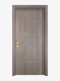 Arctic Ash Interior Door Slab - Scala 4 Concave Design in Solar Gold epoxy