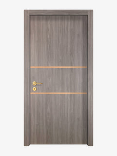 Arctic Ash Interior Door Slab - Elevar 2N Inlay Design (I2002)