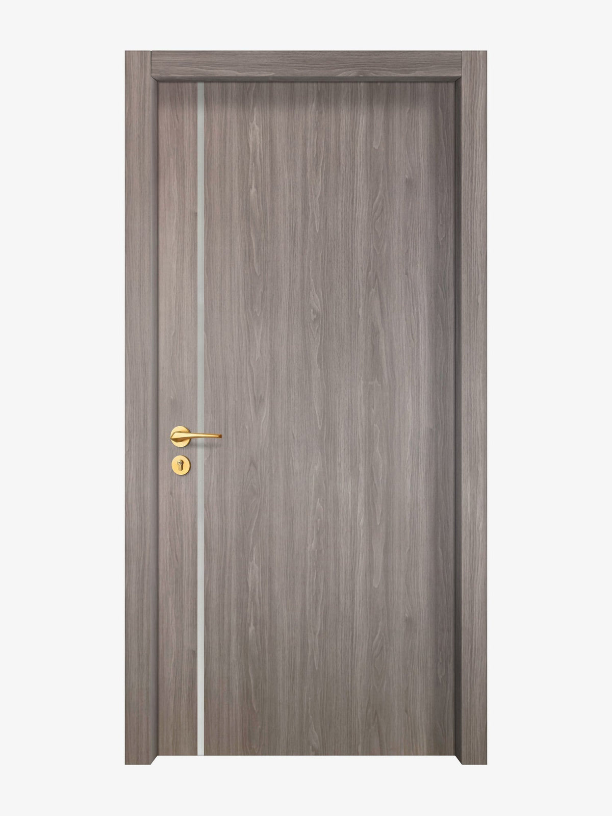 Arctic Ash Interior Double Door Slabs - Aliyah 1L Inlay Design in Satin Silver epoxy