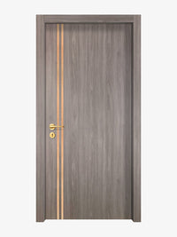 Arctic Ash Interior Door Slab - Aliyah 2L Inlay Design in Brushed Rose Gold epoxy