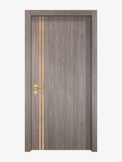 Arctic Ash Interior Door Slab - Aliyah 2L Inlay Design