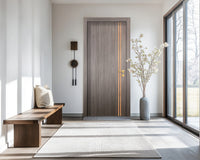 Arctic Ash Interior Door Slab - Aliyah 2L Inlay Design in Brushed Rose Gold epoxy, detail view