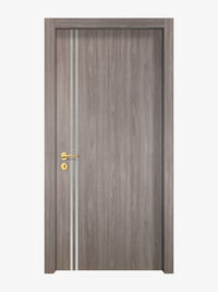 Arctic Ash Interior Door Slab - Aliyah 2L Inlay Design in Satin Silver epoxy