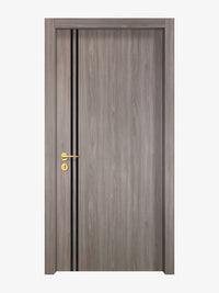 Arctic Ash Interior Double Door Slabs - Aliyah 2L Inlay Design in Glossy Black epoxy