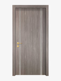 Arctic Ash Interior Door Slab - Aliyah 2 Inlay Design in Satin Silver epoxy