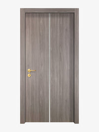 Arctic Ash Interior Door Slab - Aliyah 1C Inlay Design in Satin Silver epoxy