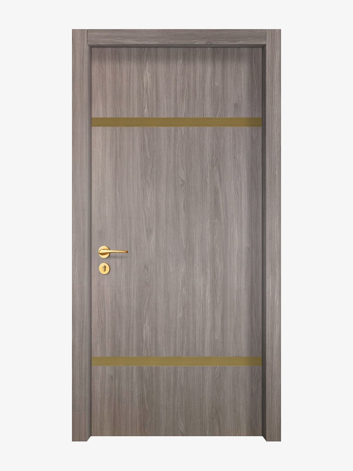 Arctic Ash Interior Double Door Slabs - Elevar 2W Inlay Design in Gold epoxy