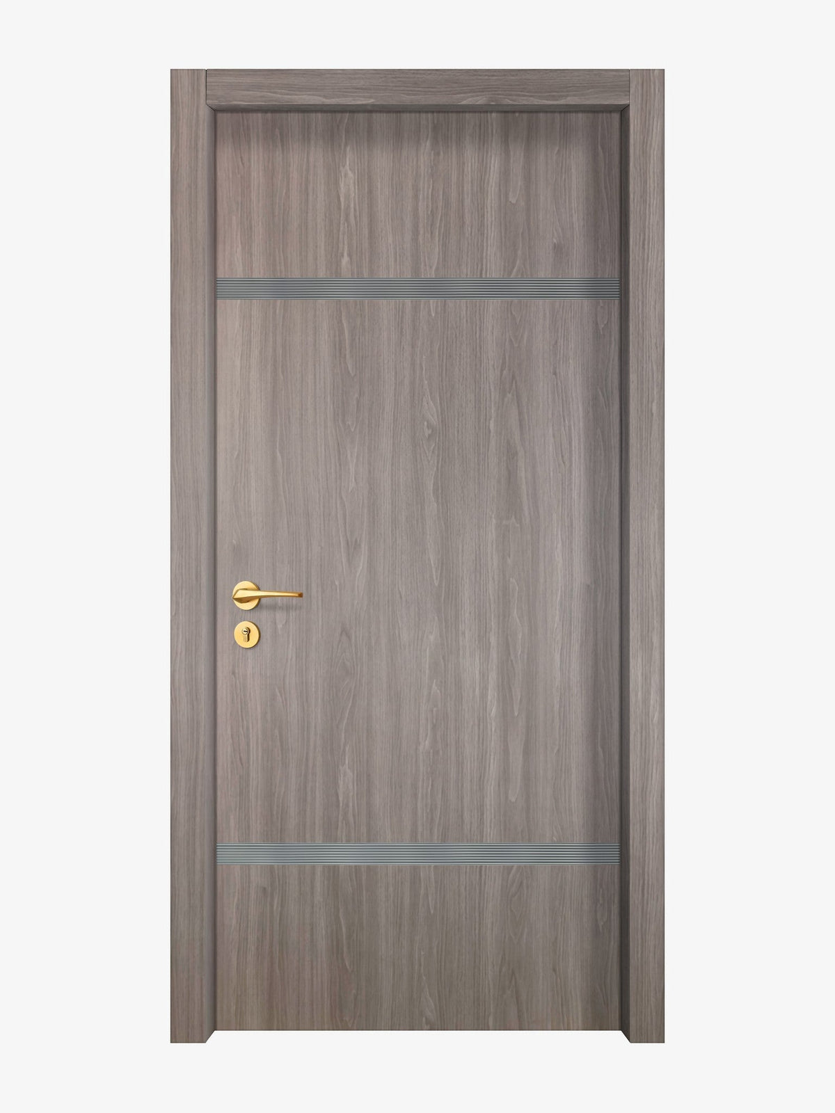 Arctic Ash Interior Double Door Slabs - Elevar 2W Inlay Design in Gray epoxy