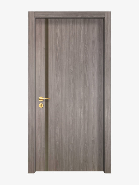 Arctic Ash Interior Double Door Slabs - Aliyah 1L Inlay Design in Bronze epoxy