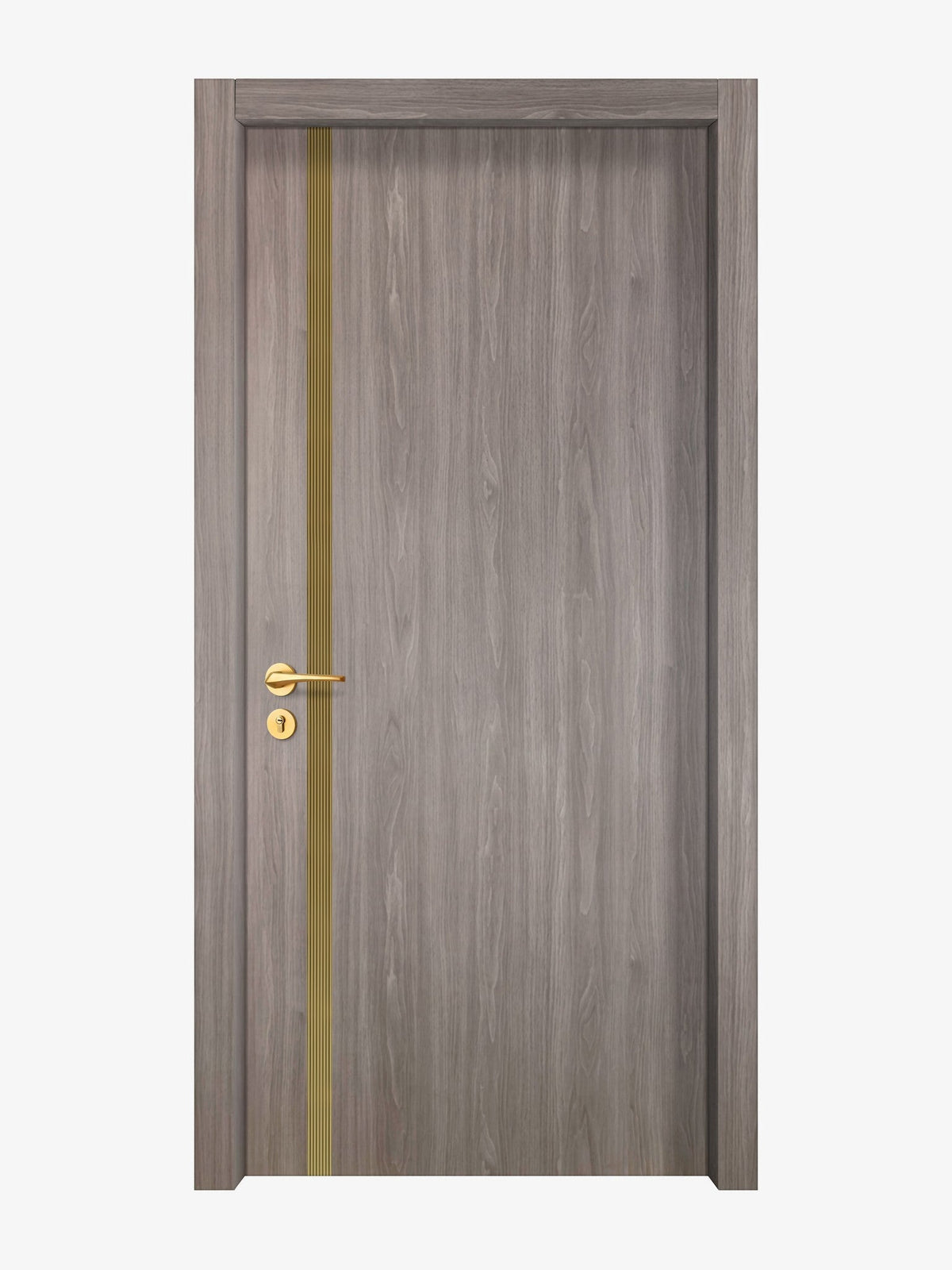 Arctic Ash Interior Double Door Slabs - Aliyah 1L Inlay Design in Gold epoxy