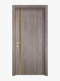 Arctic Ash Interior Double Door Slabs - Aliyah 1L Inlay Design in Gold epoxy