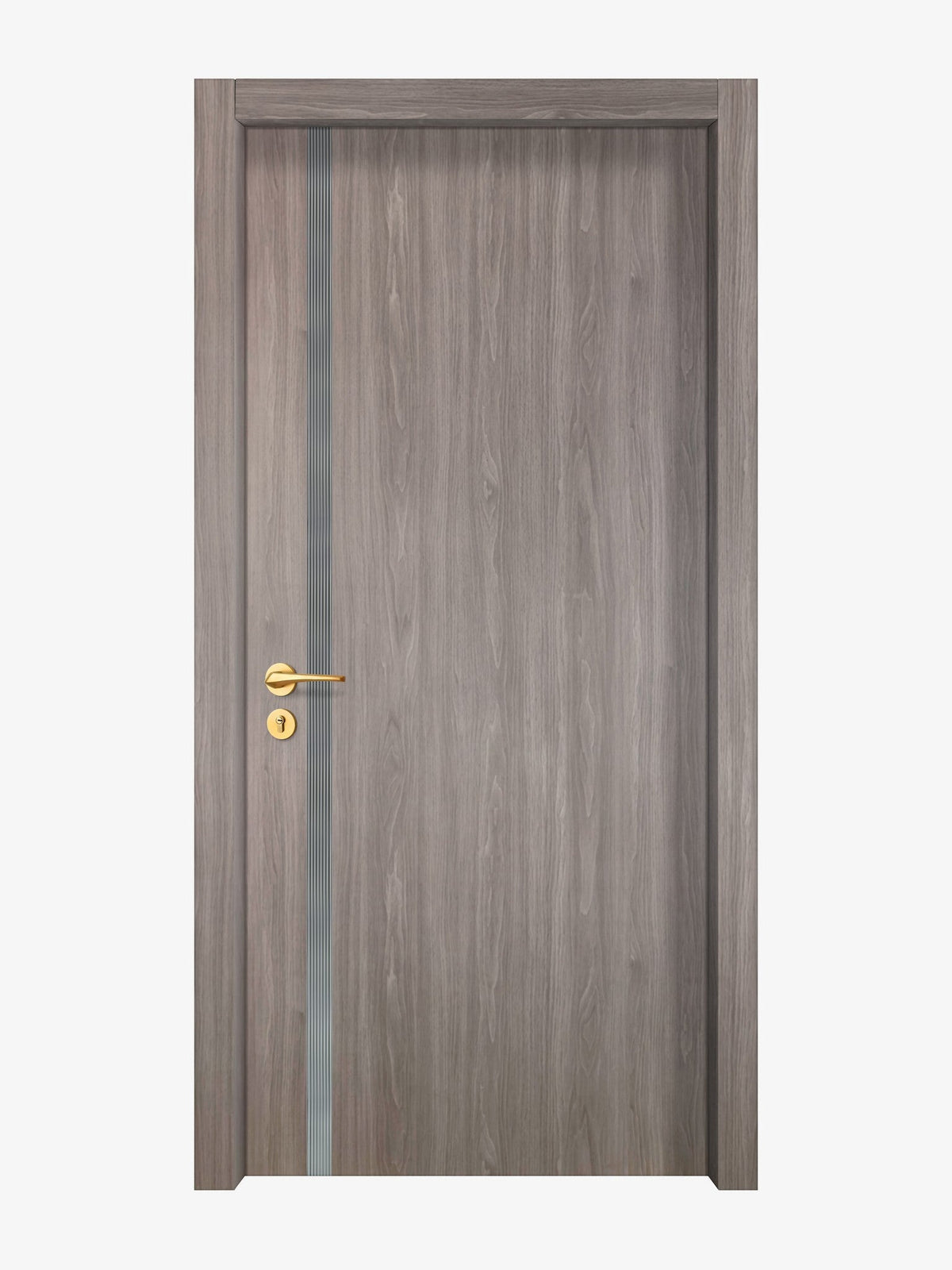 Arctic Ash Interior Double Door Slabs - Aliyah 1L Inlay Design in Gray epoxy