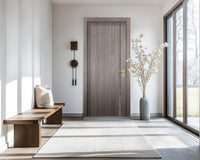 Arctic Ash Interior Double Door Slabs - Aliyah 1L Inlay Design in Gray epoxy, detail view