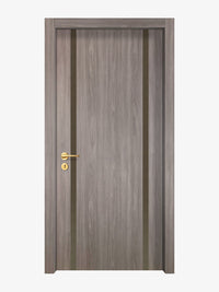 Arctic Ash Interior Door Slab - Aliyah 2 Inlay Design in Bronze epoxy