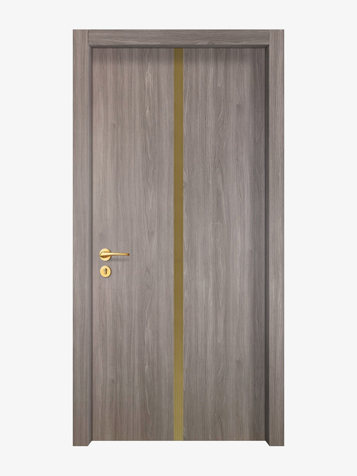 Arctic Ash Interior Double Door Slabs - Aliyah 1C Inlay Design in Gold epoxy