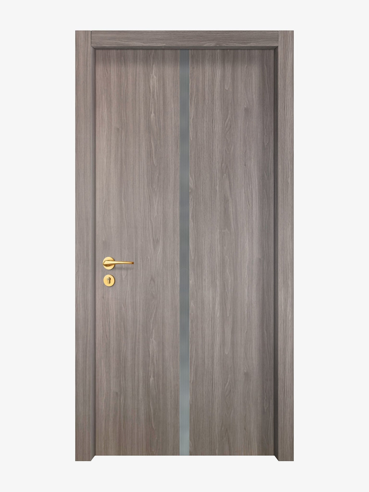 Arctic Ash Interior Door Slab - Aliyah 1C Inlay Design in Gray epoxy