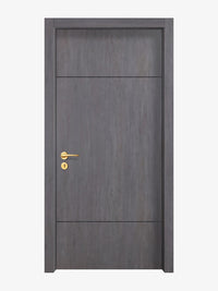 Charcoal Oak Interior Door Slab - Elevar 2W Concave Design in Black Pearl epoxy