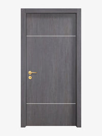 Charcoal Oak Interior Door Slab - Elevar 2W Concave Design in Bright White epoxy