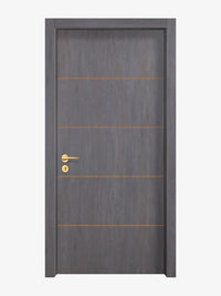 Charcoal Oak Interior Double Door Slabs - Elevar 4 Concave Design in Copper Pearl epoxy
