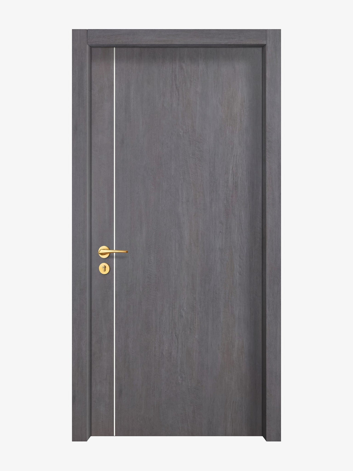 Charcoal Oak Interior Double Door Slabs - Aliyah 1L Concave Design in Bright White epoxy