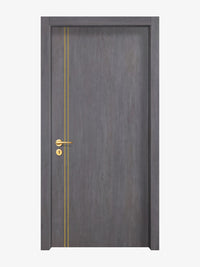 Charcoal Oak Interior Door Slab - Aliyah 2L Concave Design in Solar Gold epoxy