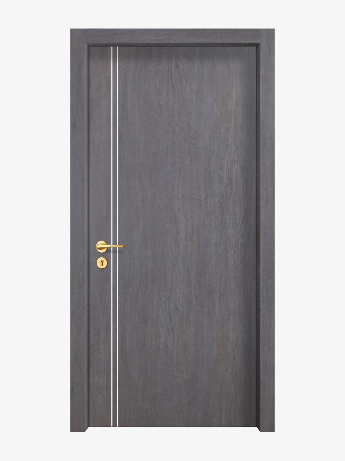 Charcoal Oak Interior Door Slab - Aliyah 2L Concave Design in Bright White epoxy