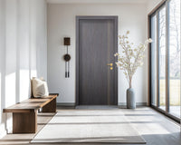 Charcoal Oak Interior Door Slab - Aliyah 2L Concave Design in Almond Cream epoxy, detail view