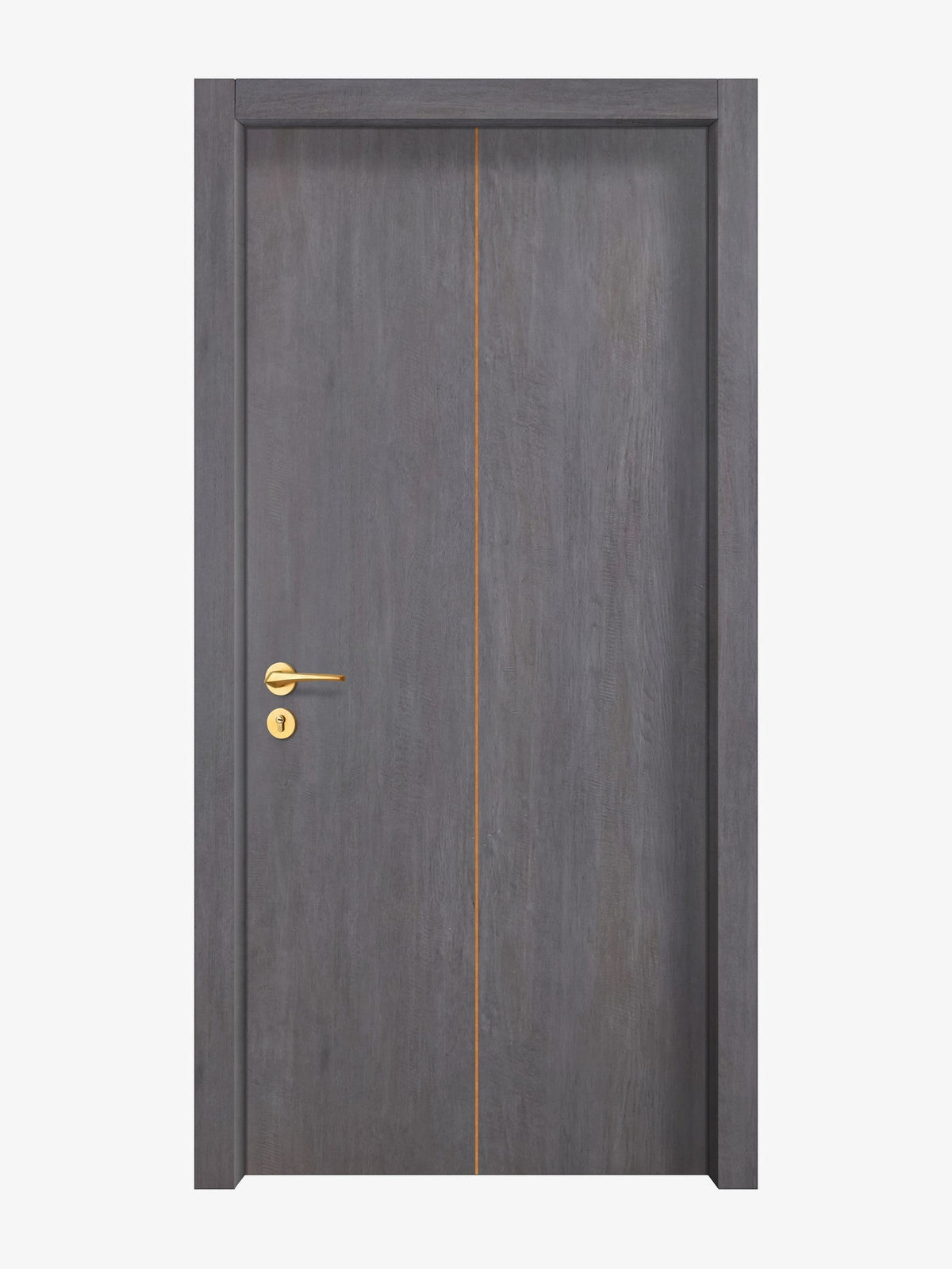 Charcoal Oak Interior Door Slab - Aliyah 1C Concave Design in Copper Pearl epoxy