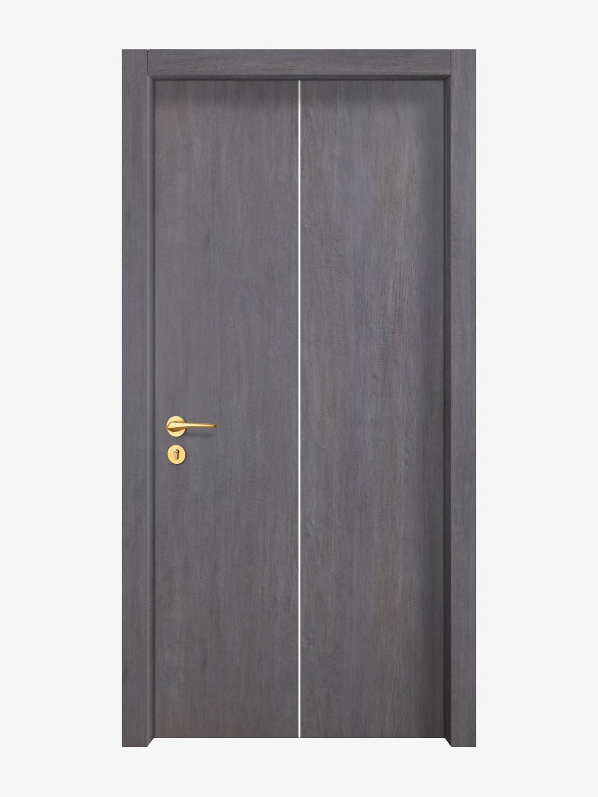 Charcoal Oak Interior Door Slab - Aliyah 1C Concave Design in Bright White epoxy