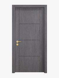 Charcoal Oak Interior Double Door Slabs - Scala 3 Concave Design in Black Pearl epoxy