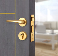 Charcoal Oak Interior Door Slab - Scala 3 Concave Design in Solar Gold epoxy, angled view