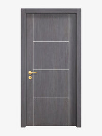 Charcoal Oak Interior Double Door Slabs - Scala 3 Concave Design in Bright White epoxy