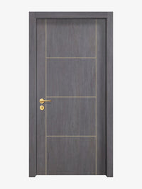 Charcoal Oak Interior Double Door Slabs - Scala 3 Concave Design in Almond Cream epoxy