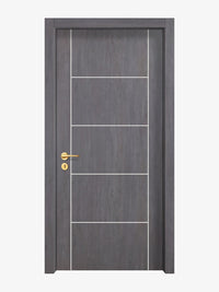 Charcoal Oak Interior Door Slab - Scala 4 Concave Design in Bright White epoxy
