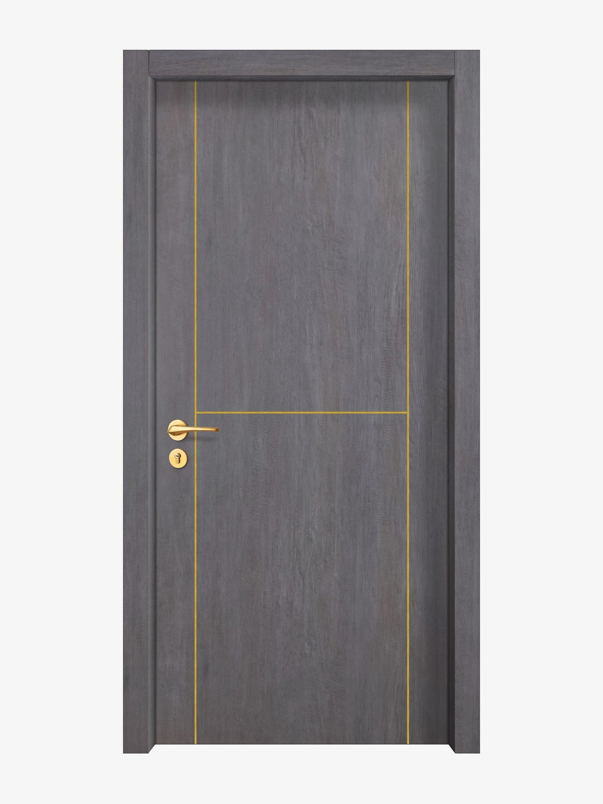 Charcoal Oak Interior Door Slab - Scala 1 Concave Design in Solar Gold epoxy