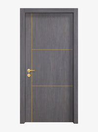 Charcoal Oak Interior Door Slab - Axis 2 Concave Design in Solar Gold epoxy