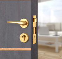 Charcoal Oak Interior Door Slab - Elevar 4 Inlay Design in Brushed Rose Gold epoxy, angled view