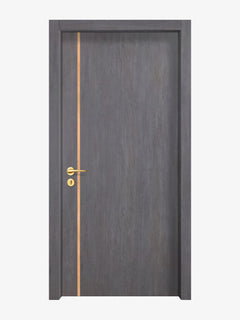 Charcoal Oak Interior Door Slab - Aliyah 1L Inlay Design (I2201)