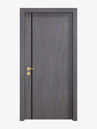 Charcoal Oak Interior Double Door Slabs - Aliyah 1L Inlay Design in Glossy Black epoxy