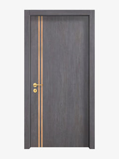 Charcoal Oak Interior Door Slab - Aliyah 2L Inlay Design