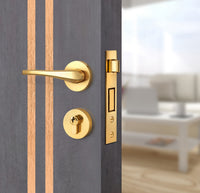 Charcoal Oak Interior Door Slab - Aliyah 2L Inlay Design in Brushed Rose Gold epoxy, angled view