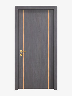 Charcoal Oak Interior Door Slab - Aliyah 2 Inlay Design (I2203)