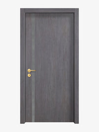 Charcoal Oak Interior Door Slab - Aliyah 1L Inlay Design in Gray epoxy
