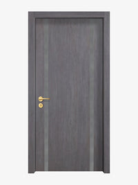 Charcoal Oak Interior Double Door Slabs - Aliyah 2 Inlay Design in Gray epoxy