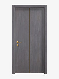 Charcoal Oak Interior Door Slab - Aliyah 1C Inlay Design in Bronze epoxy