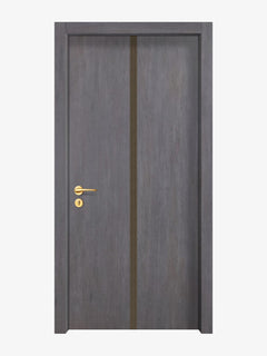 Charcoal Oak Interior Door Slab - Aliyah 1C Inlay Design (I5204)